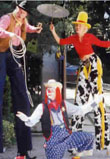 Clowns and Stiltwalkers